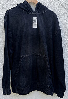 NWT, Mens Mode of One Relaxed-fit Denim Hoodie